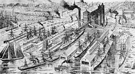 Pier 53 wharves from an 1887 engraving